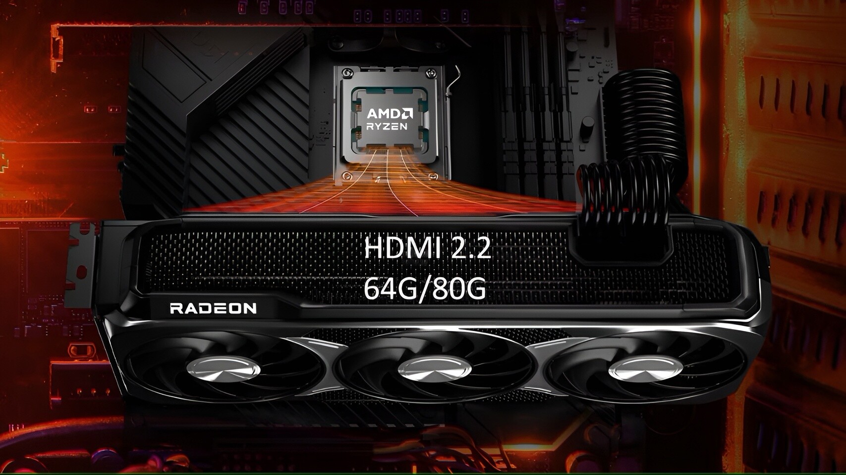 AMD's upcoming Radeon GPUs, based on Next-Gen UDNA technology, will utilize HDMI 2.2 with a speed of 80 Gbit/s.